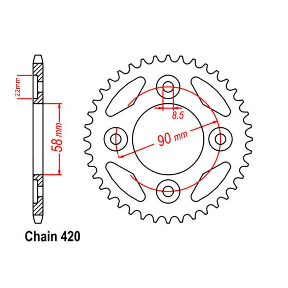 Rear Sprocket - Steel 37T 420P 1