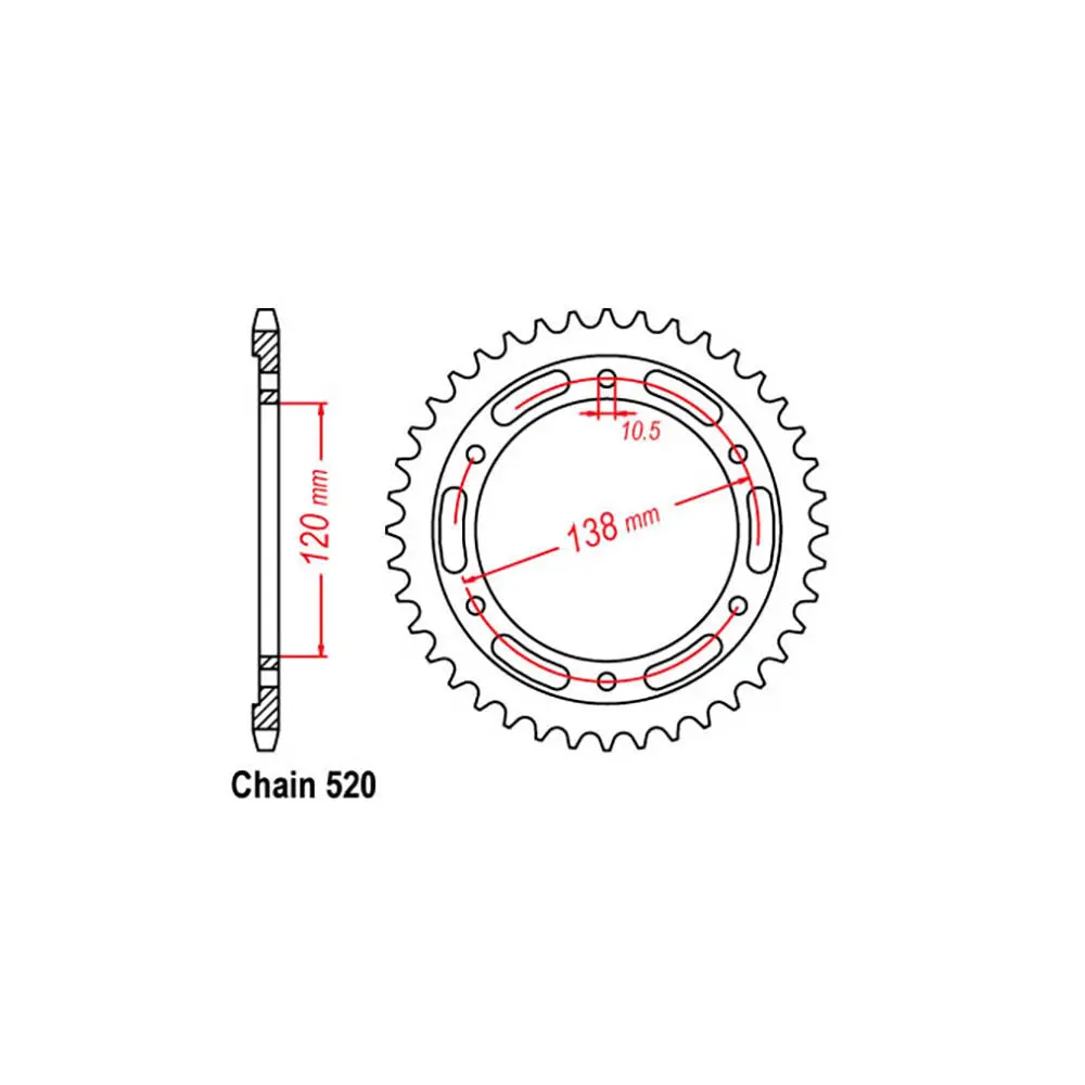 Rear Sprocket - Steel 36T 520P 1