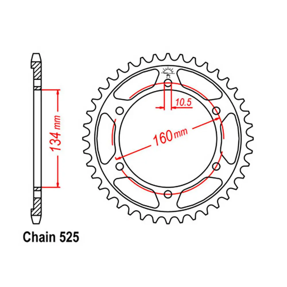 Rear Sprocket - Steel 41T 525P 1