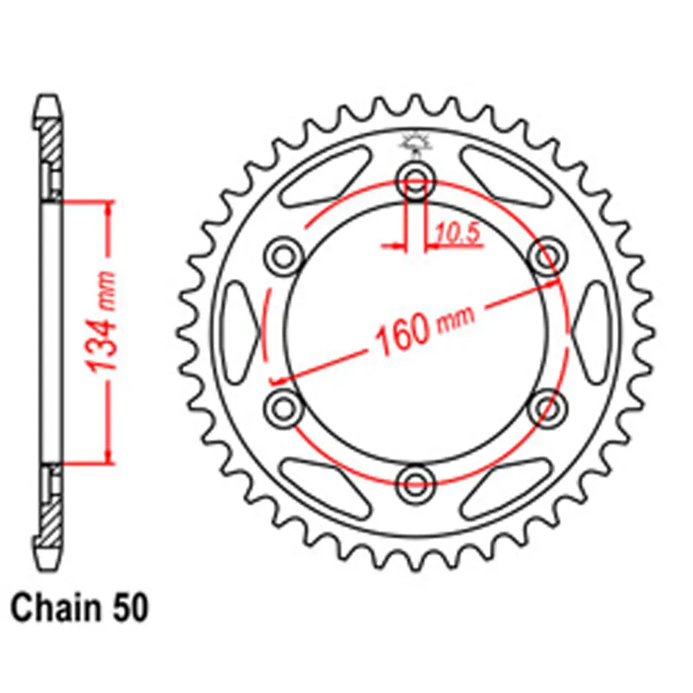 Rear Sprocket - Steel 43T 530P 1