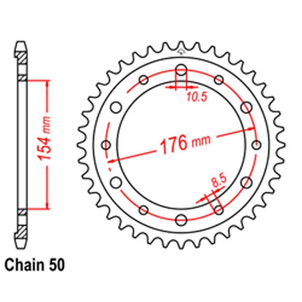 Rear Sprocket - Steel 43T 530P D/D 1