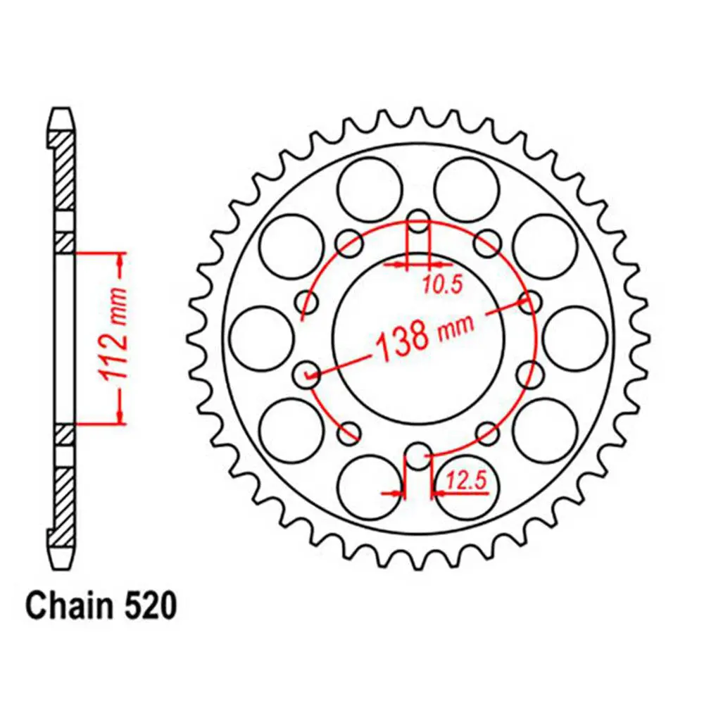 Rear Sprocket - Steel 43T 520P 1