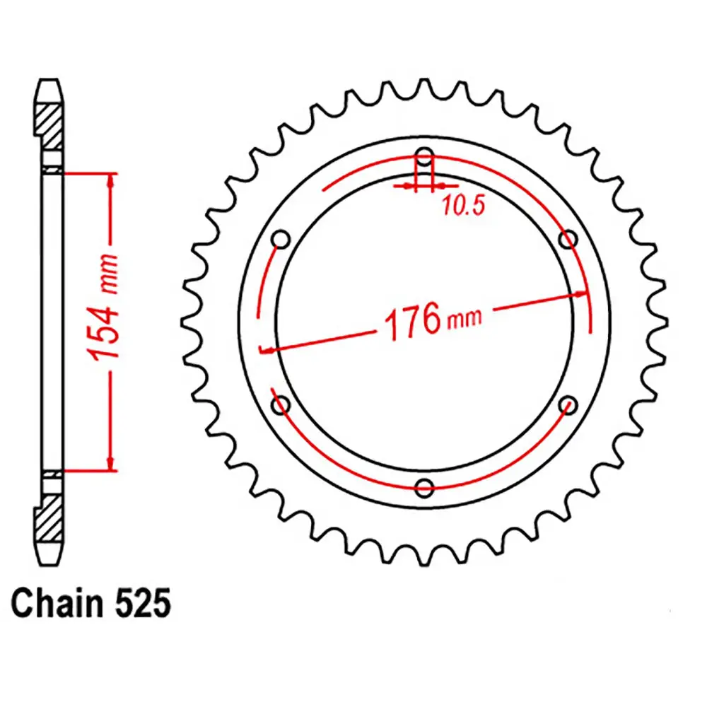 Rear Sprocket - Steel 44T 525P (New 2020) 1
