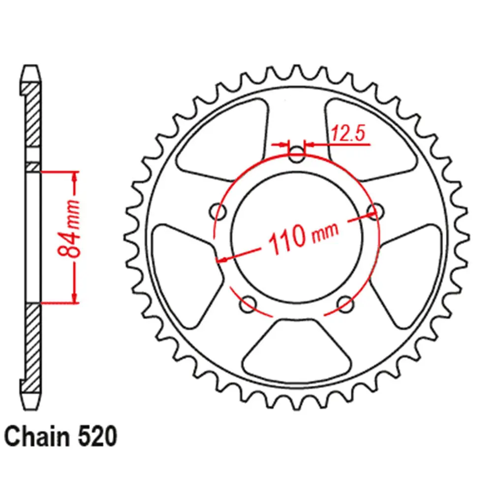 Rear Sprocket - Steel 41T 520P 1