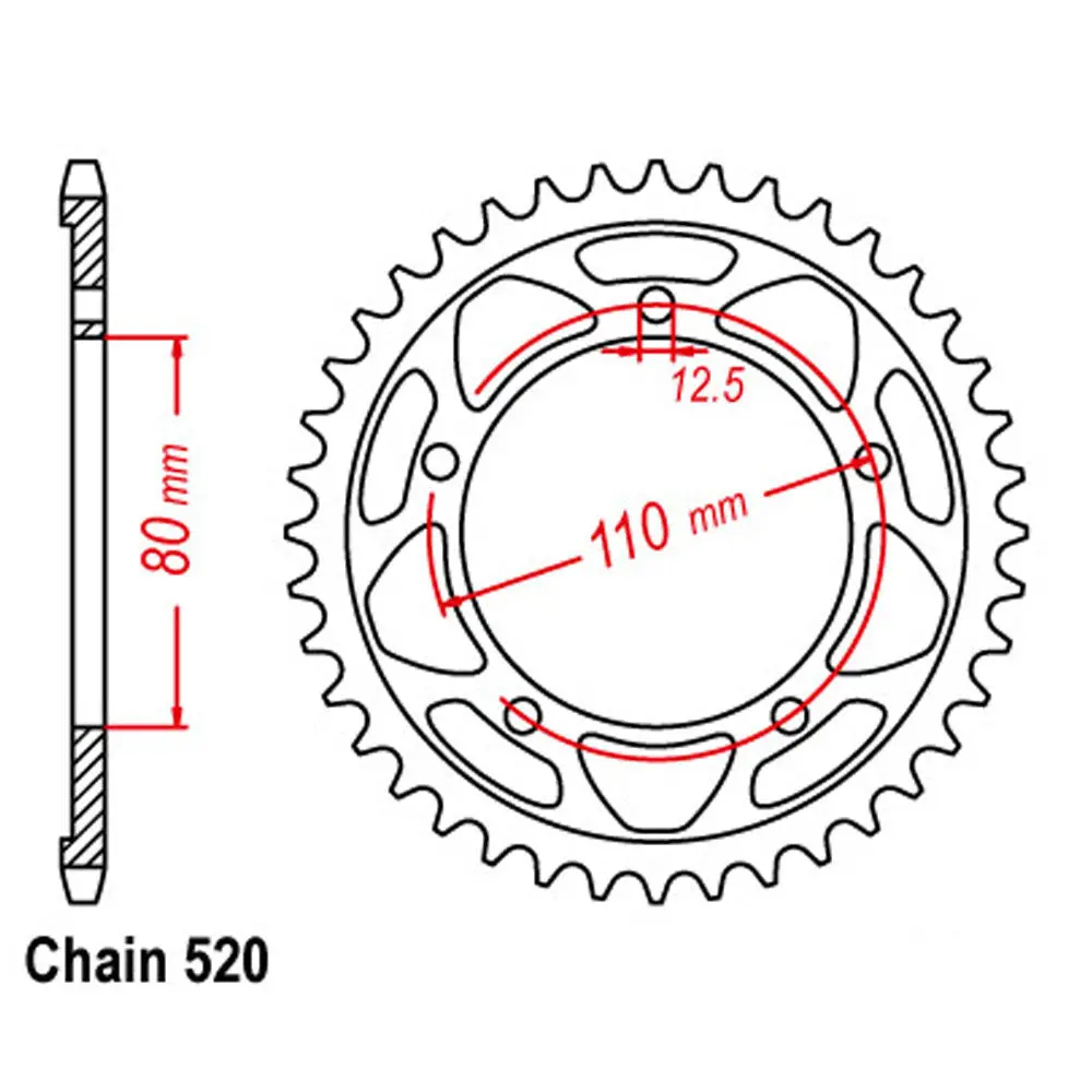 Rear Sprocket - Steel 47T 520P 1