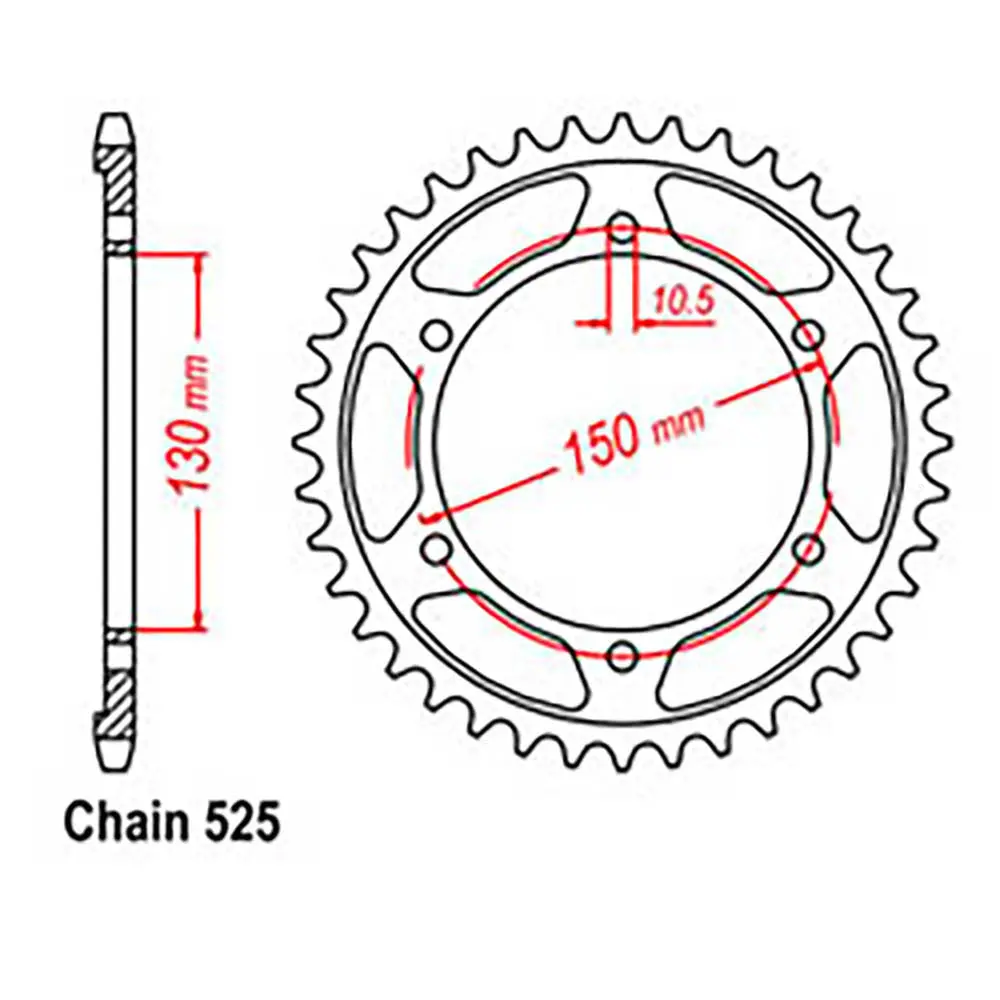 Rear Sprocket - Steel 46T 525P 1