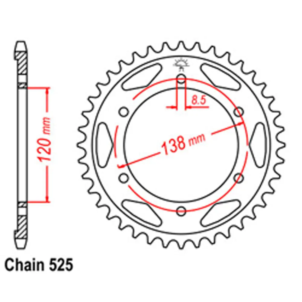 Rear Sprocket - Steel 40T 525P 1