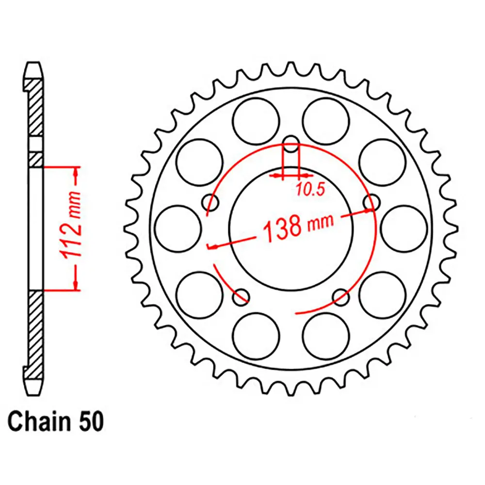 Rear Sprocket - Steel 48T 530P 1