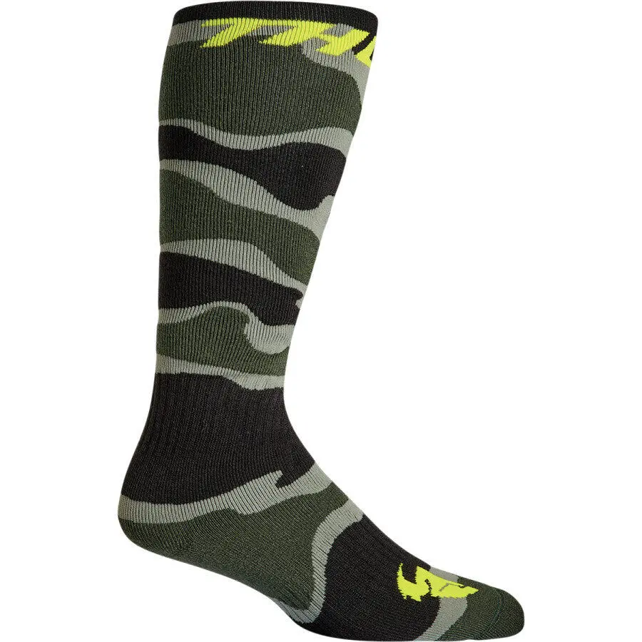 Thor Mx Camo Green/Acid Youth Socks 1