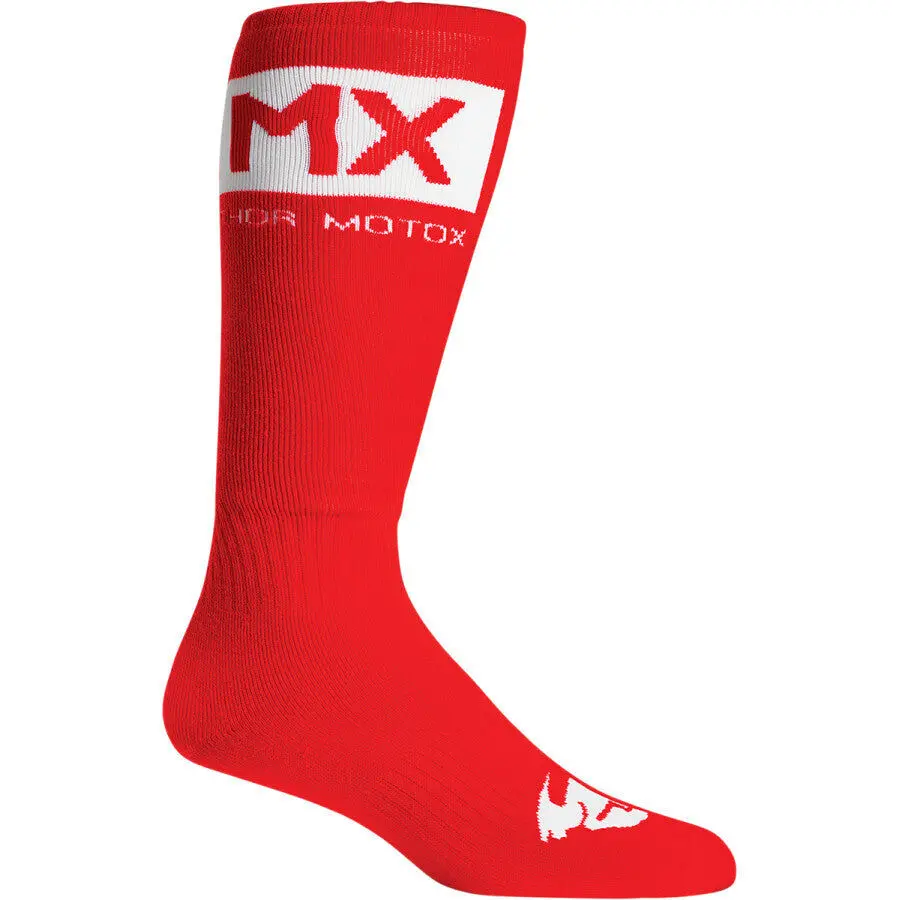 Thor Mx Solid Red/White Youth Socks 1
