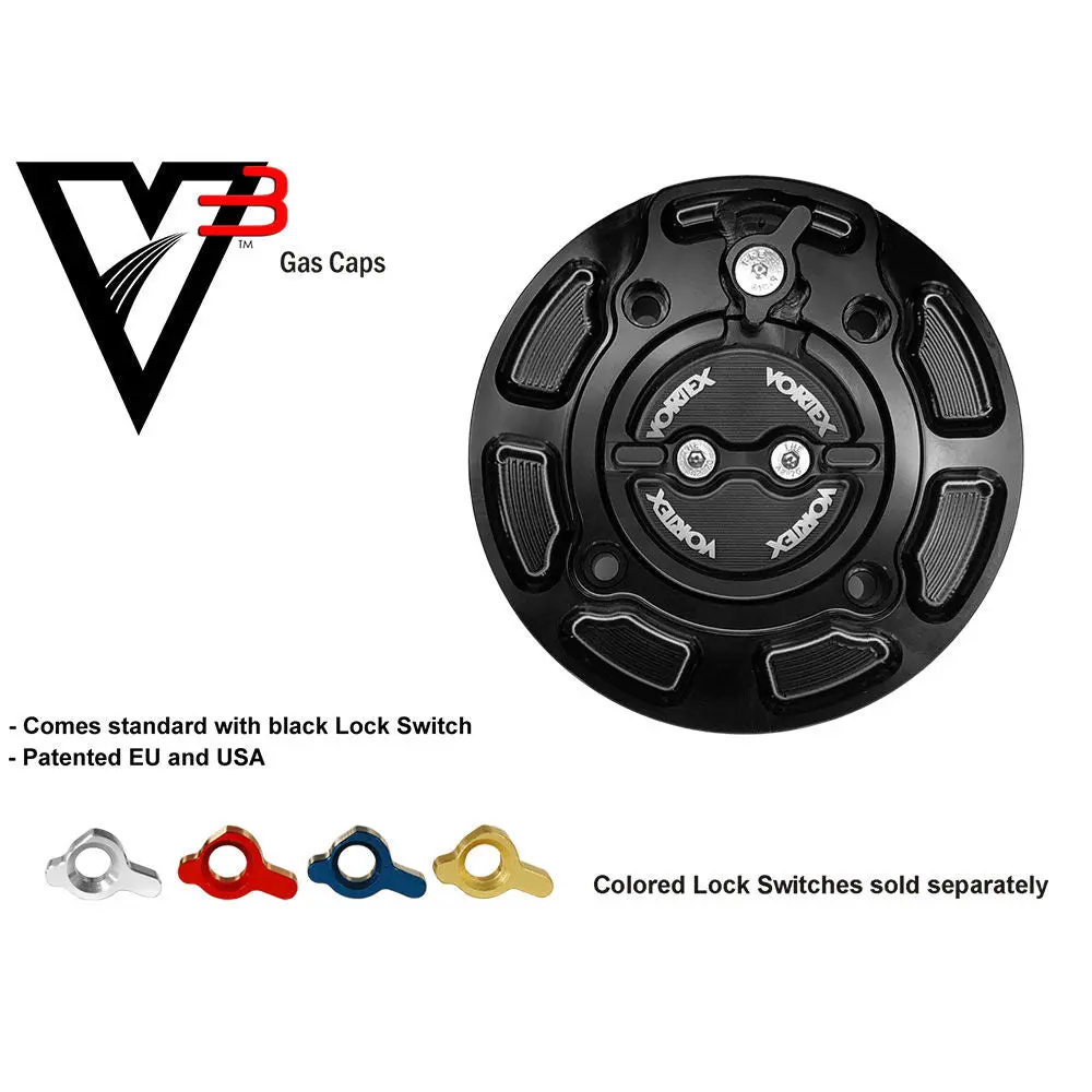 Vortex - V3 Fuel Cap : Black Kawasaki 1