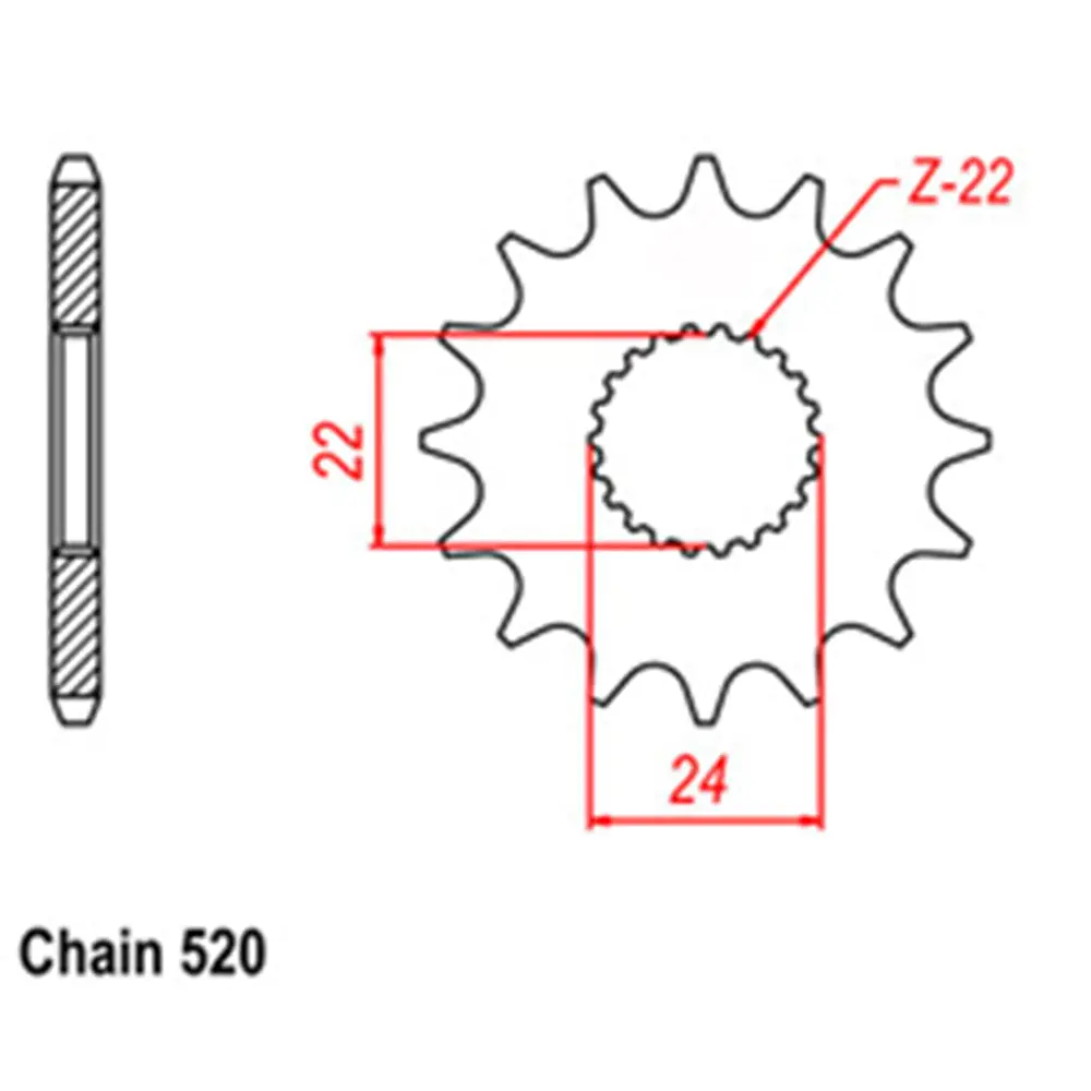 Front Sprocket - Steel 16T 520P 1
