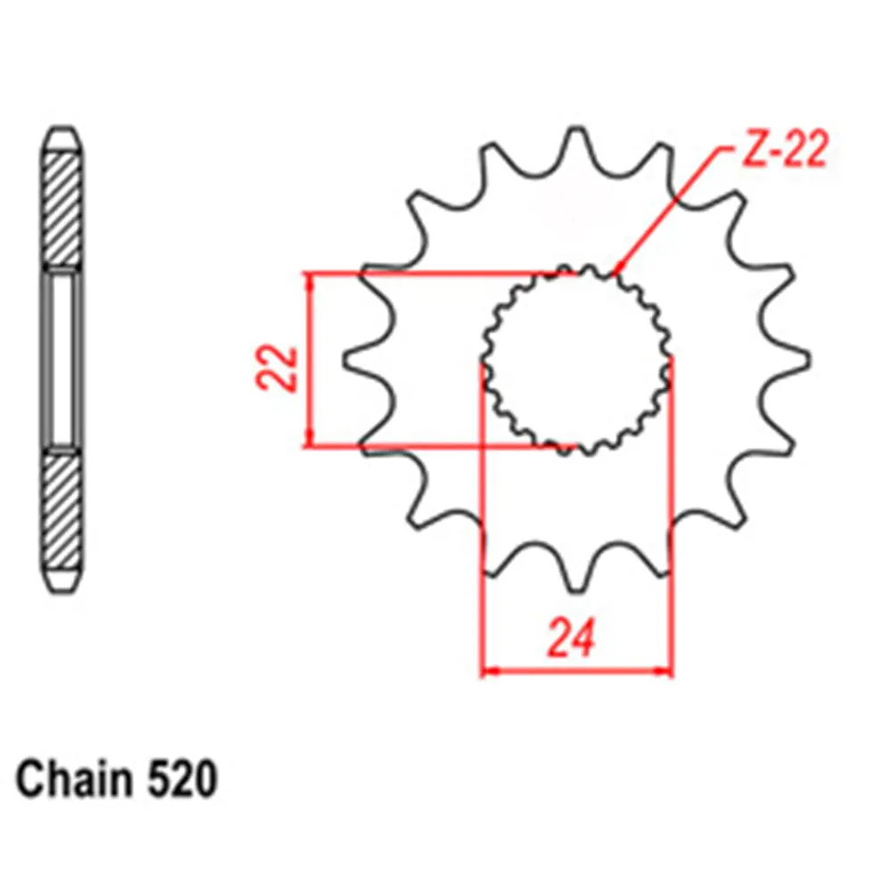 Front Sprocket - Steel 17T 520P 1