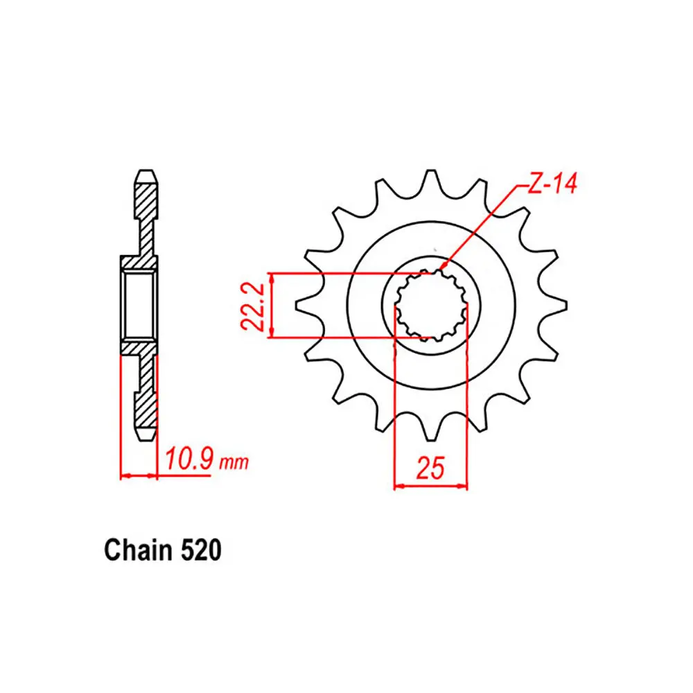 Front Sprocket - Steel 16T 520P 1