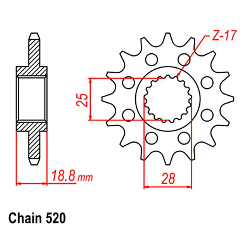 Front Sprocket - Steel 16T 520P 1