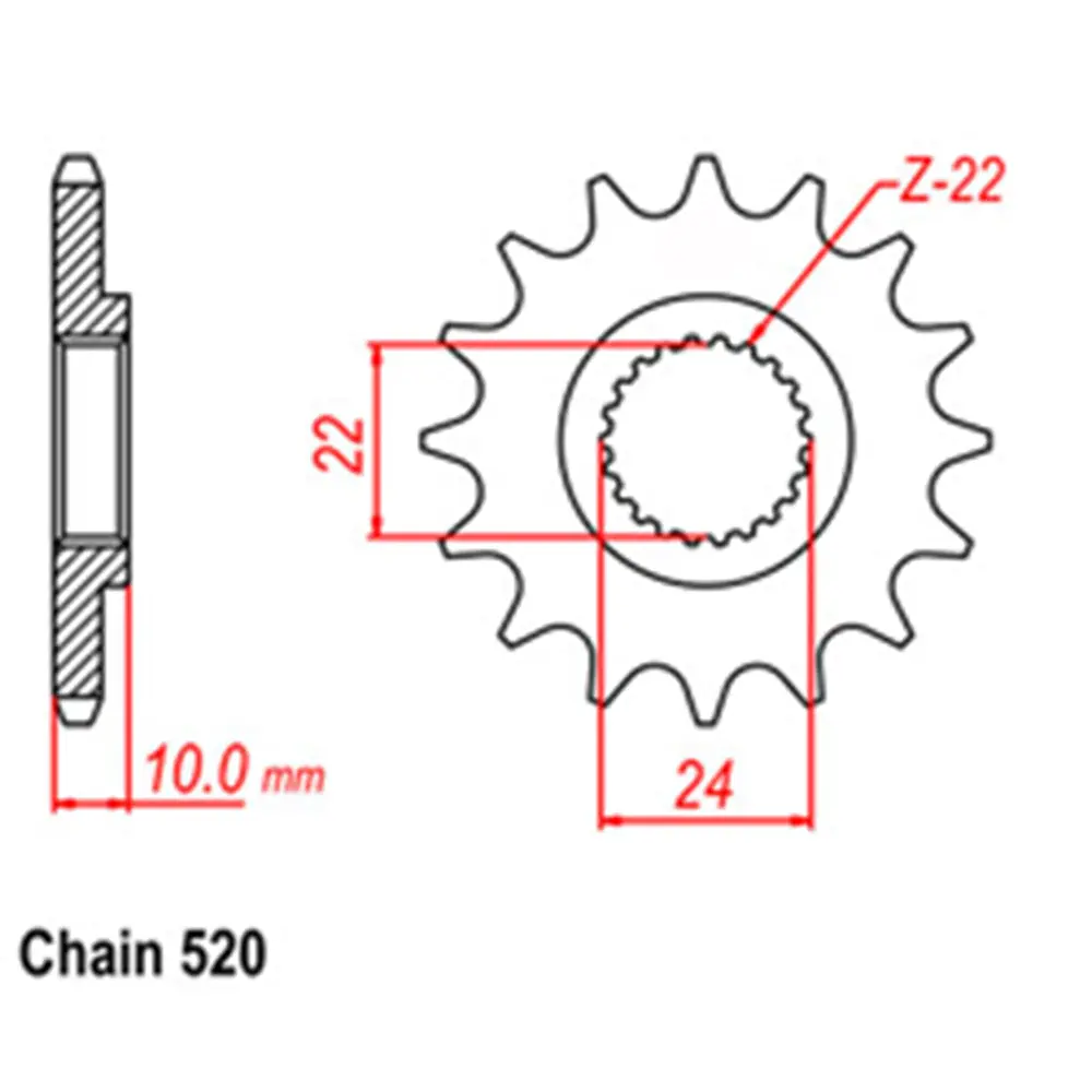 Front Sprocket - Steel 13T 520P 1