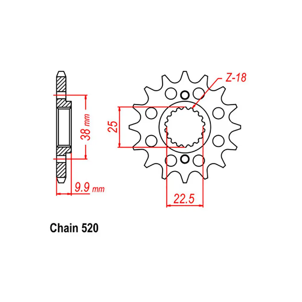 Front Sprocket - Steel 14T 520P 1
