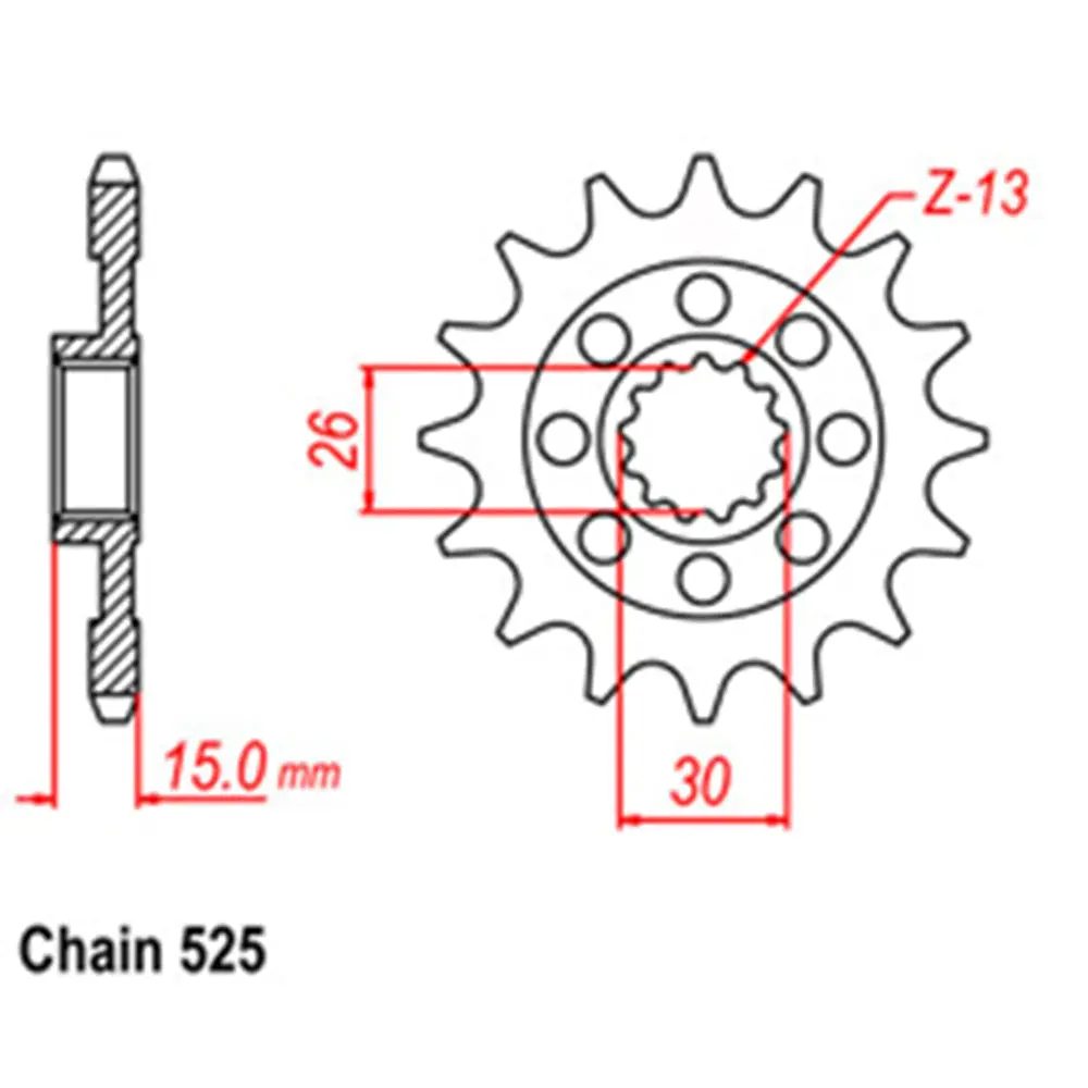 Front Sprocket - Steel 16T 525P 1
