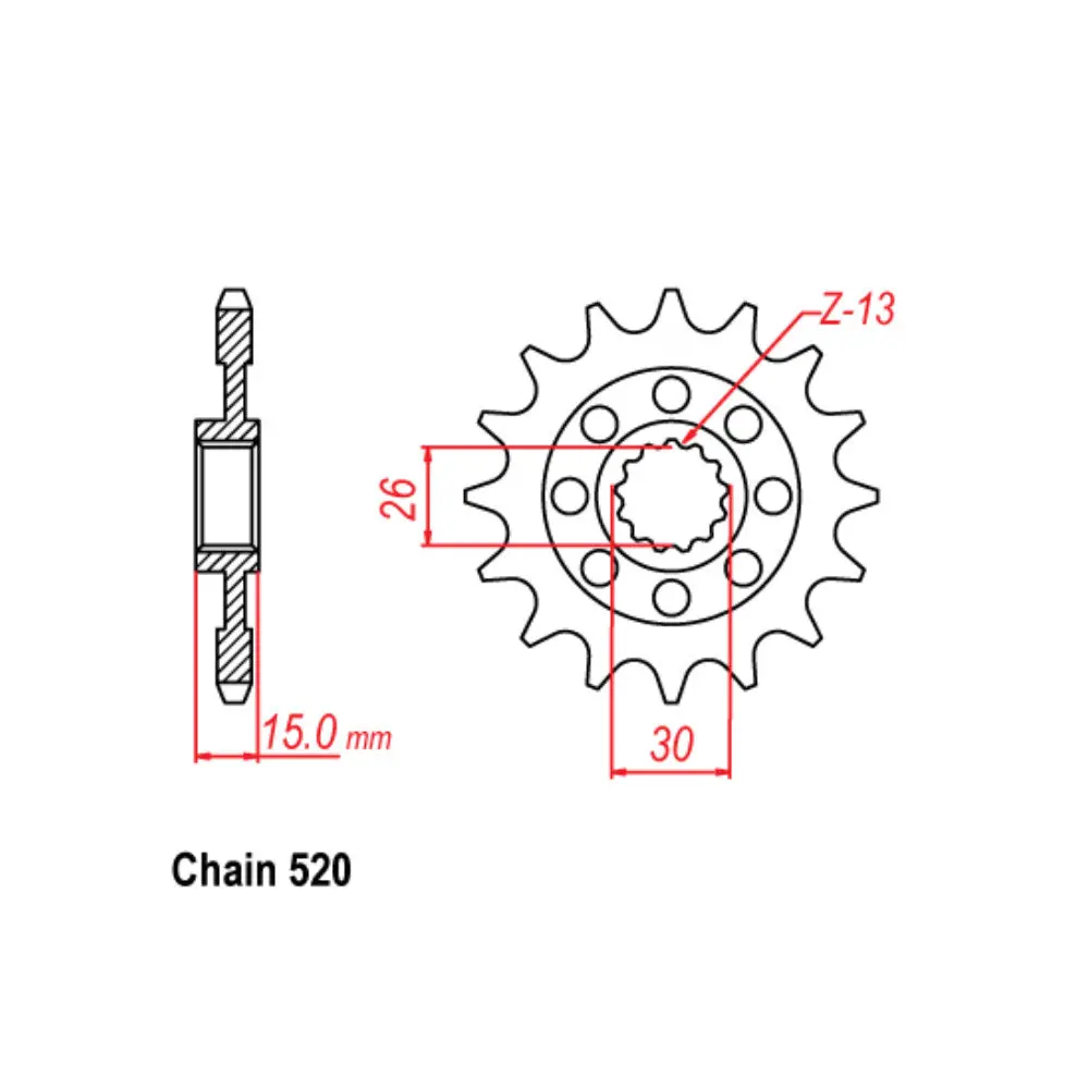Front Sprocket - Steel 17T 520P 1