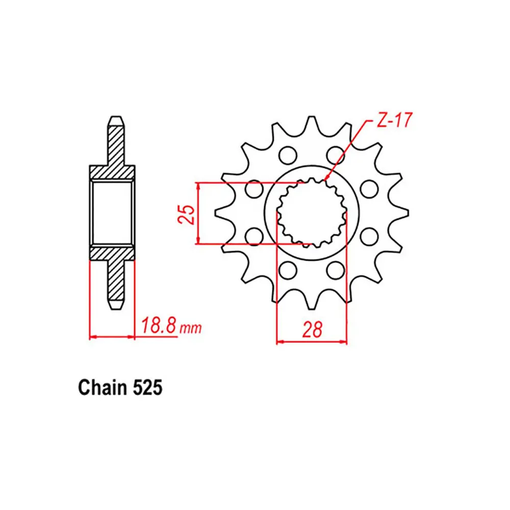 Front Sprocket - Steel 19T #525 1