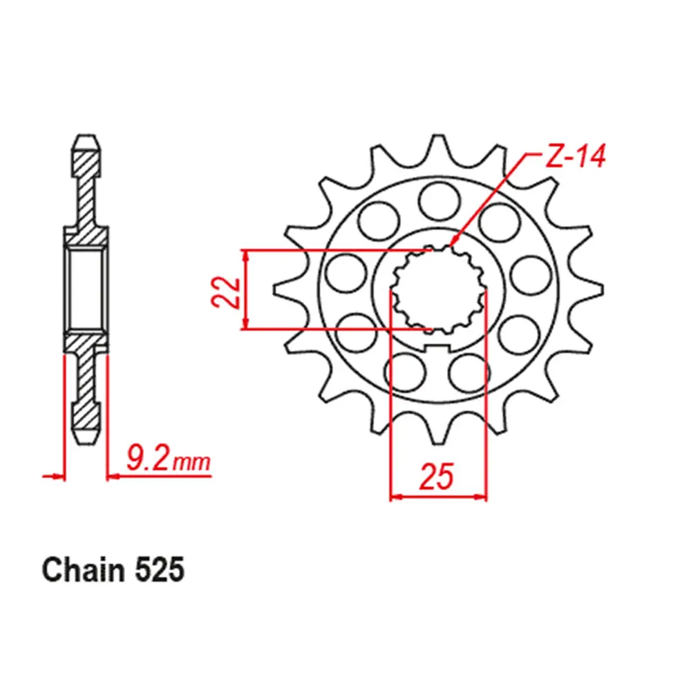 Front Sprocket - 16T 525P 1