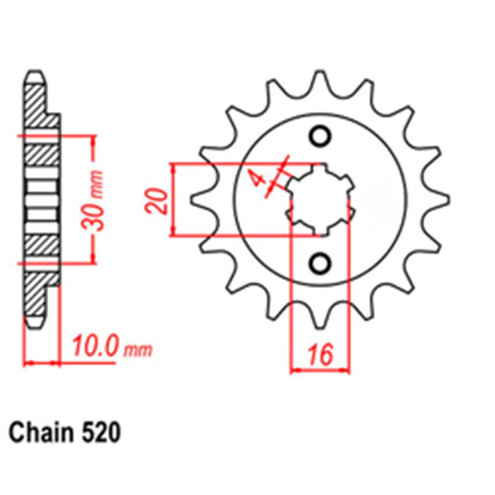Front Sprocket - Steel 14T 520P 1