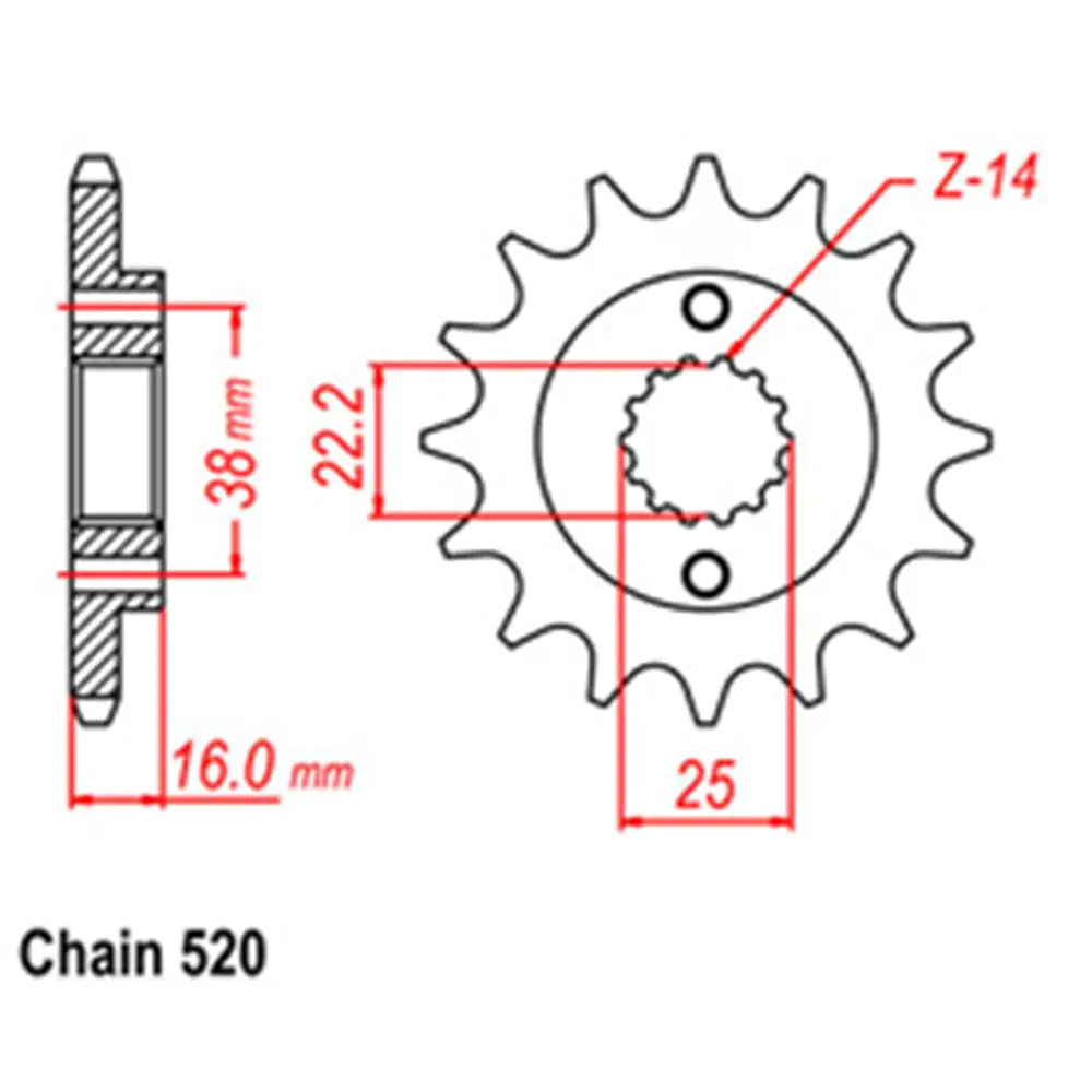 Front Sprocket - Steel 15T 520P 1