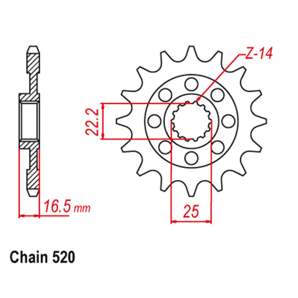 Front Sprocket - Steel 15T 520P 1
