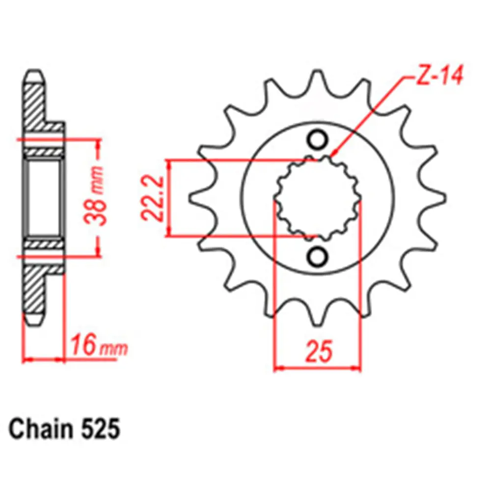 Front Sprocket - Steel 15T 525P 1