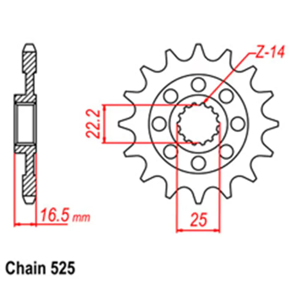 Front Sprocket - Steel 15T 525P 1