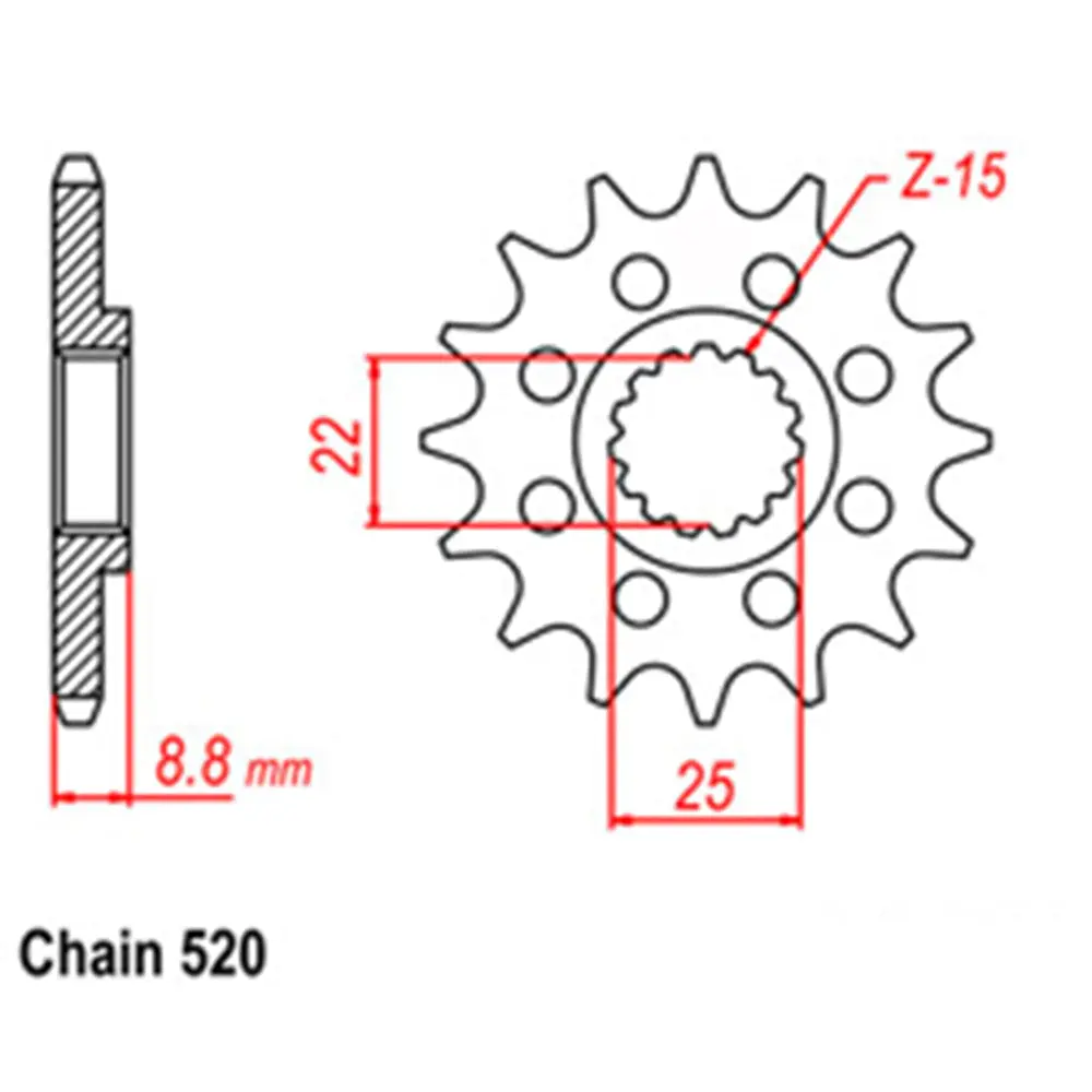 Front Sprocket - Steel 14T 520P 1
