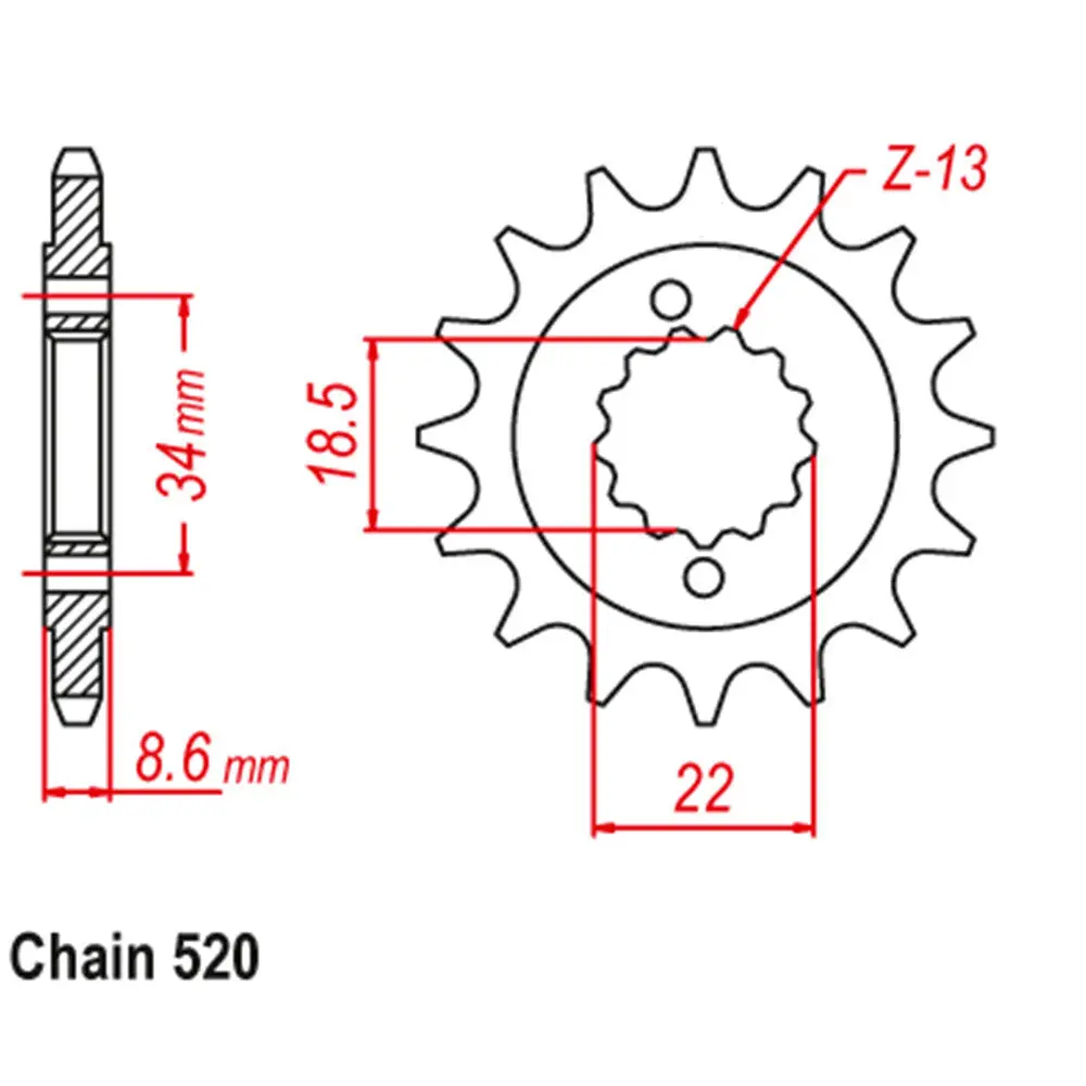 Front Sprocket - Steel 15T 520P 1