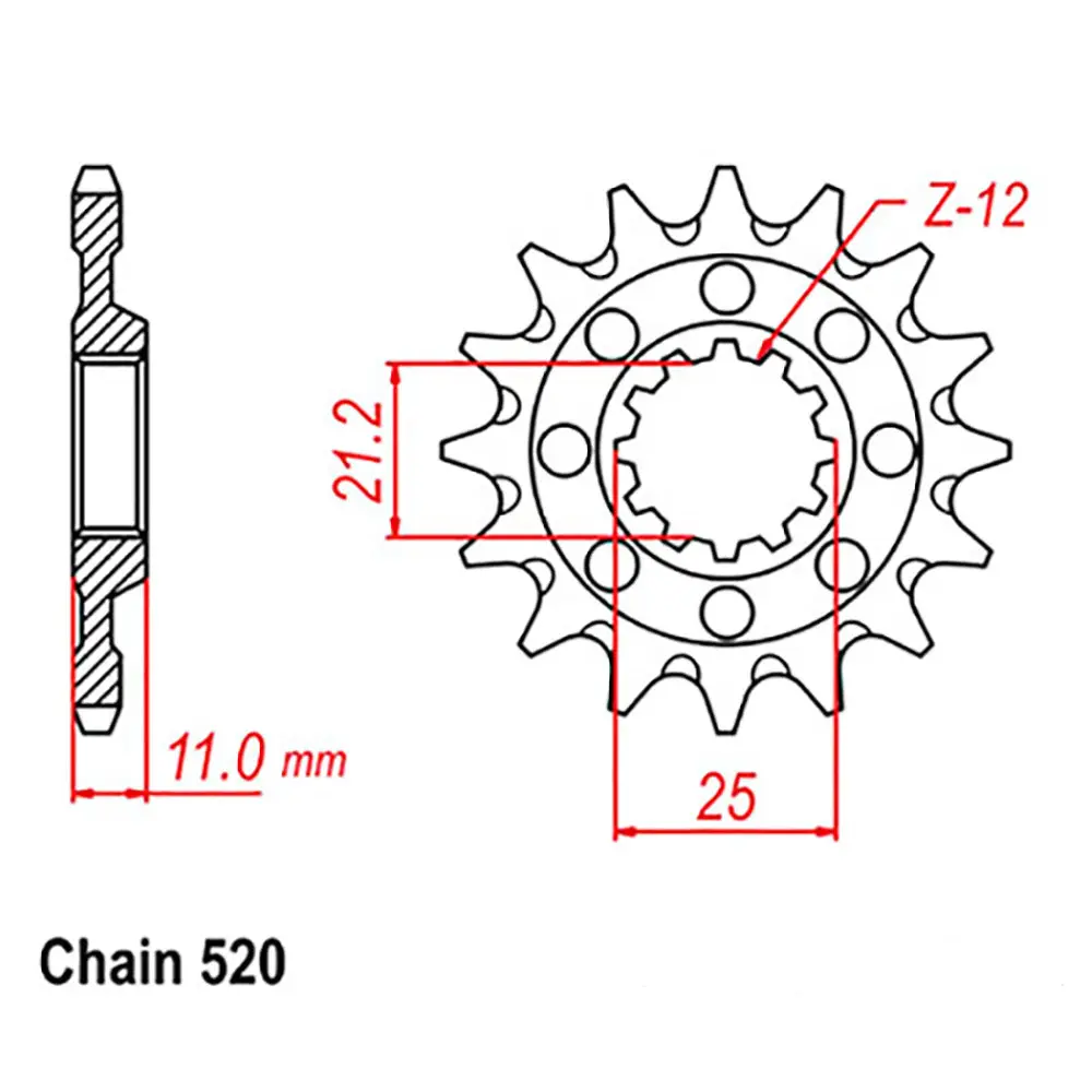 Front Sprocket - Steel 16T 520P 1