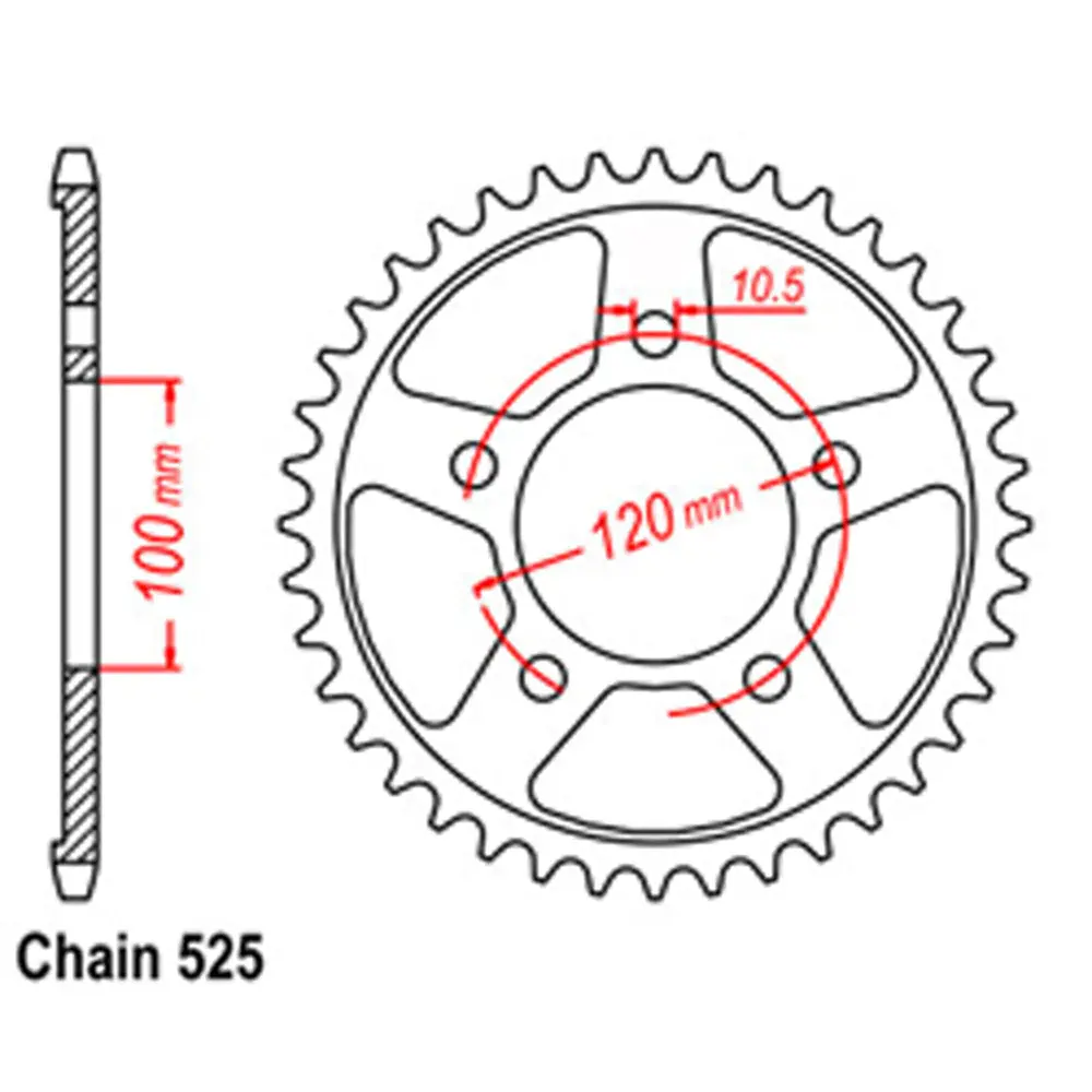 Rear Sprocket - Steel 42T 525P 1