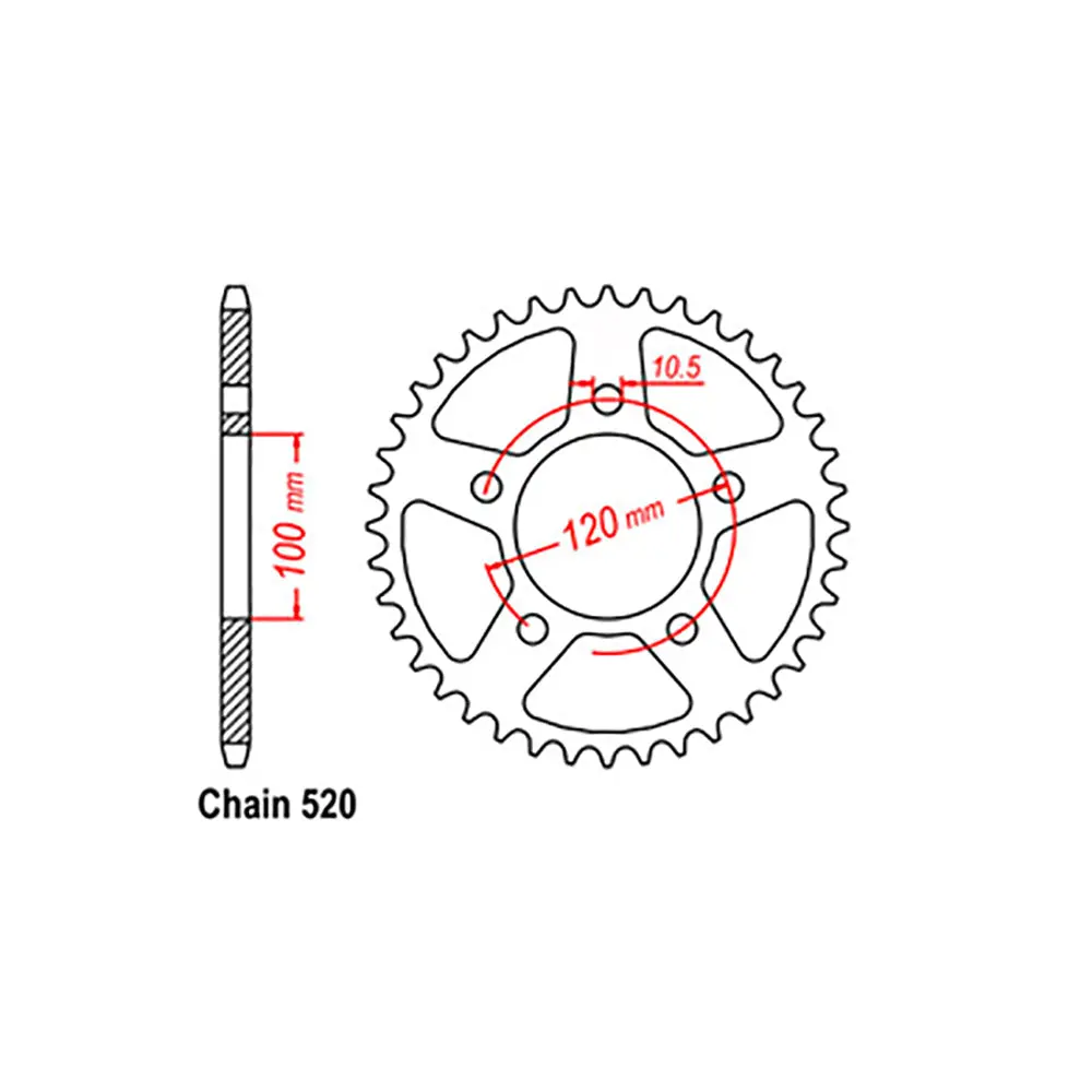 Rear Sprocket - Steel 47T 520P 1