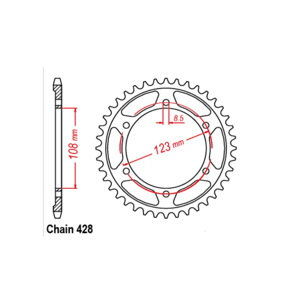 Rear Sprocket - Steel 60T 428P 1