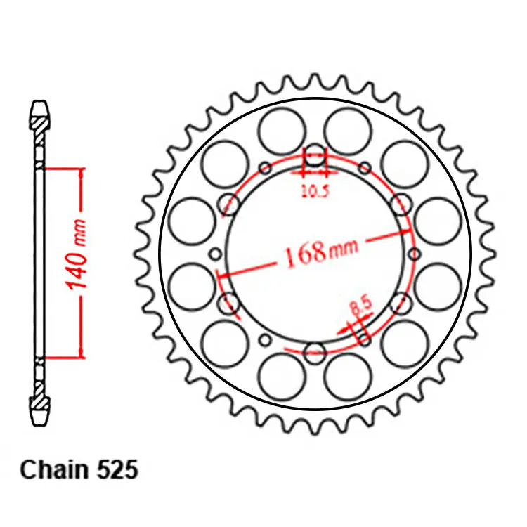 Rear Sprocket - Steel 41T 525P D/D 1