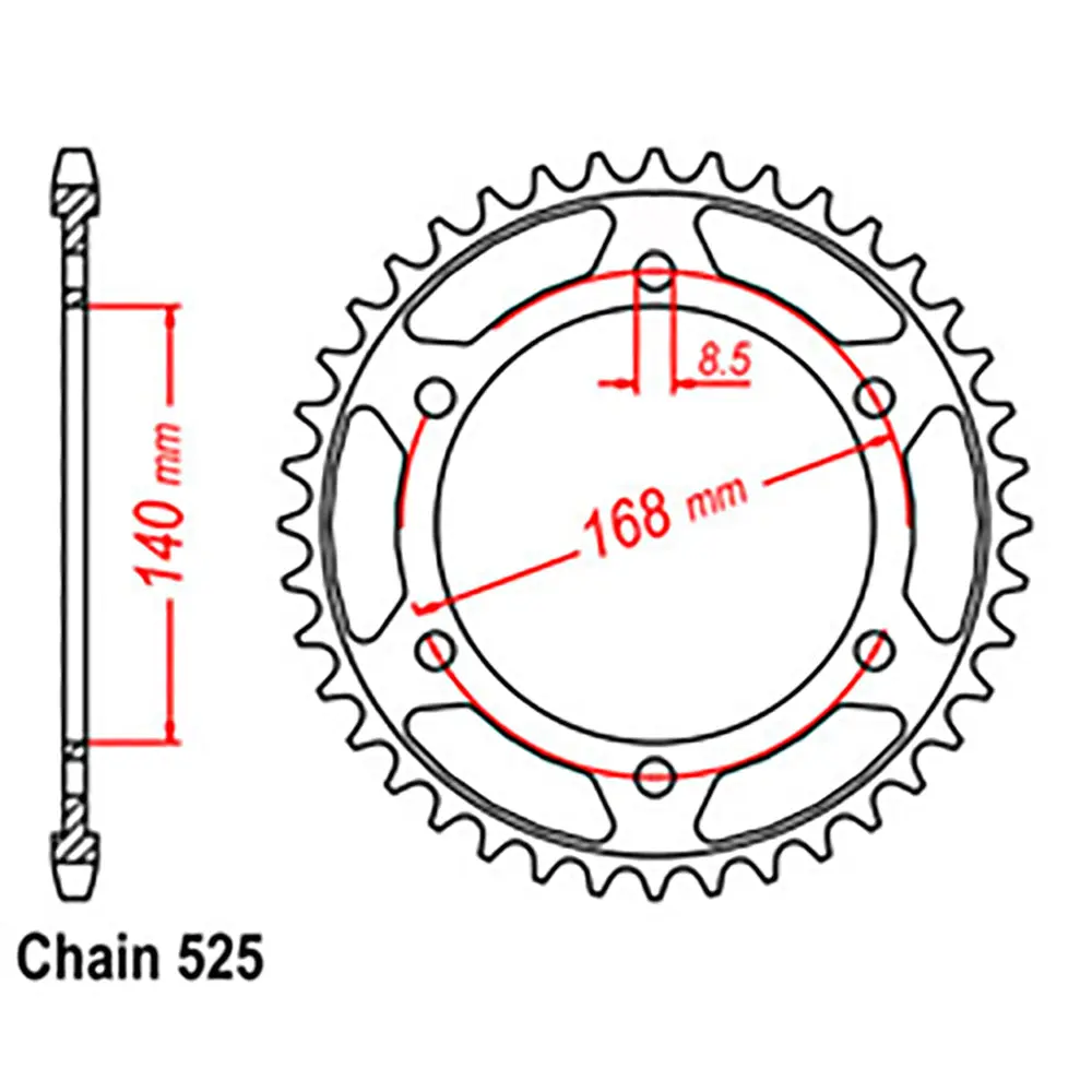Rear Sprocket - Steel 41T 525P Alt-B03 1