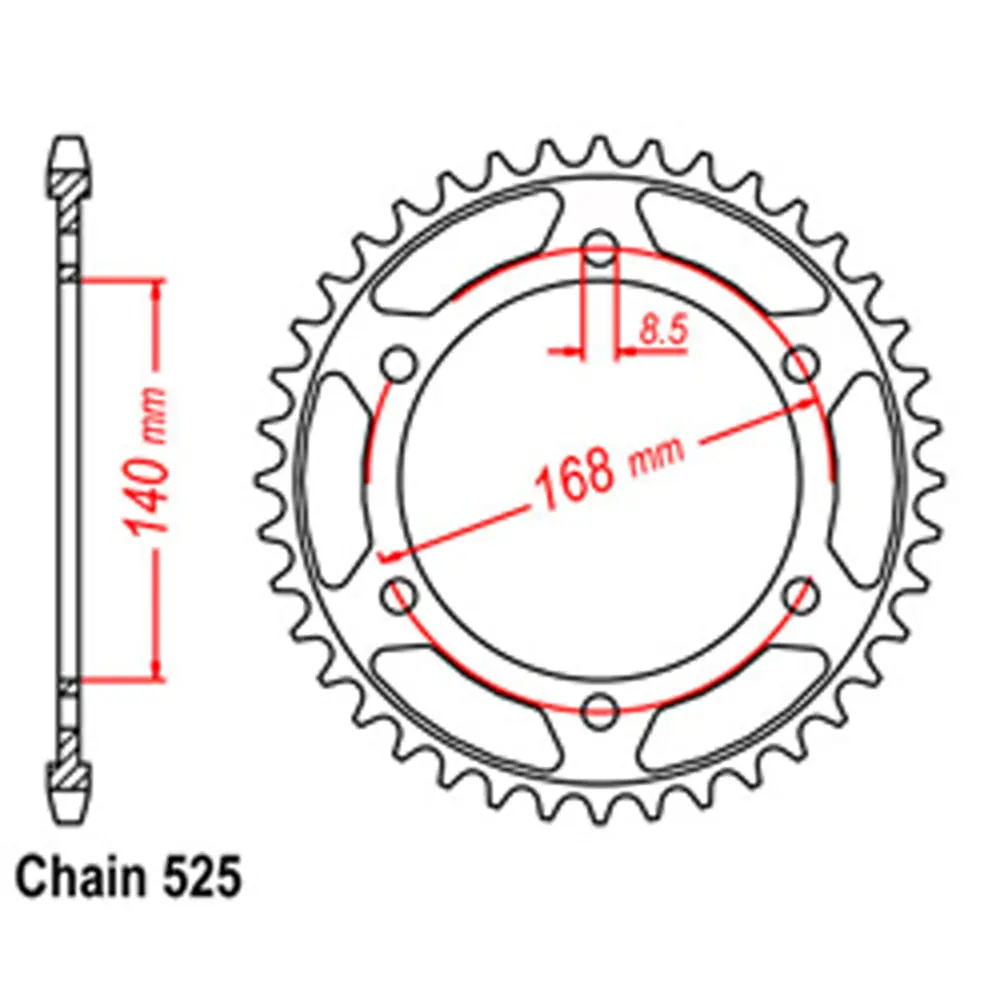 Rear Sprocket - Steel 42T 525P Alt B03 1