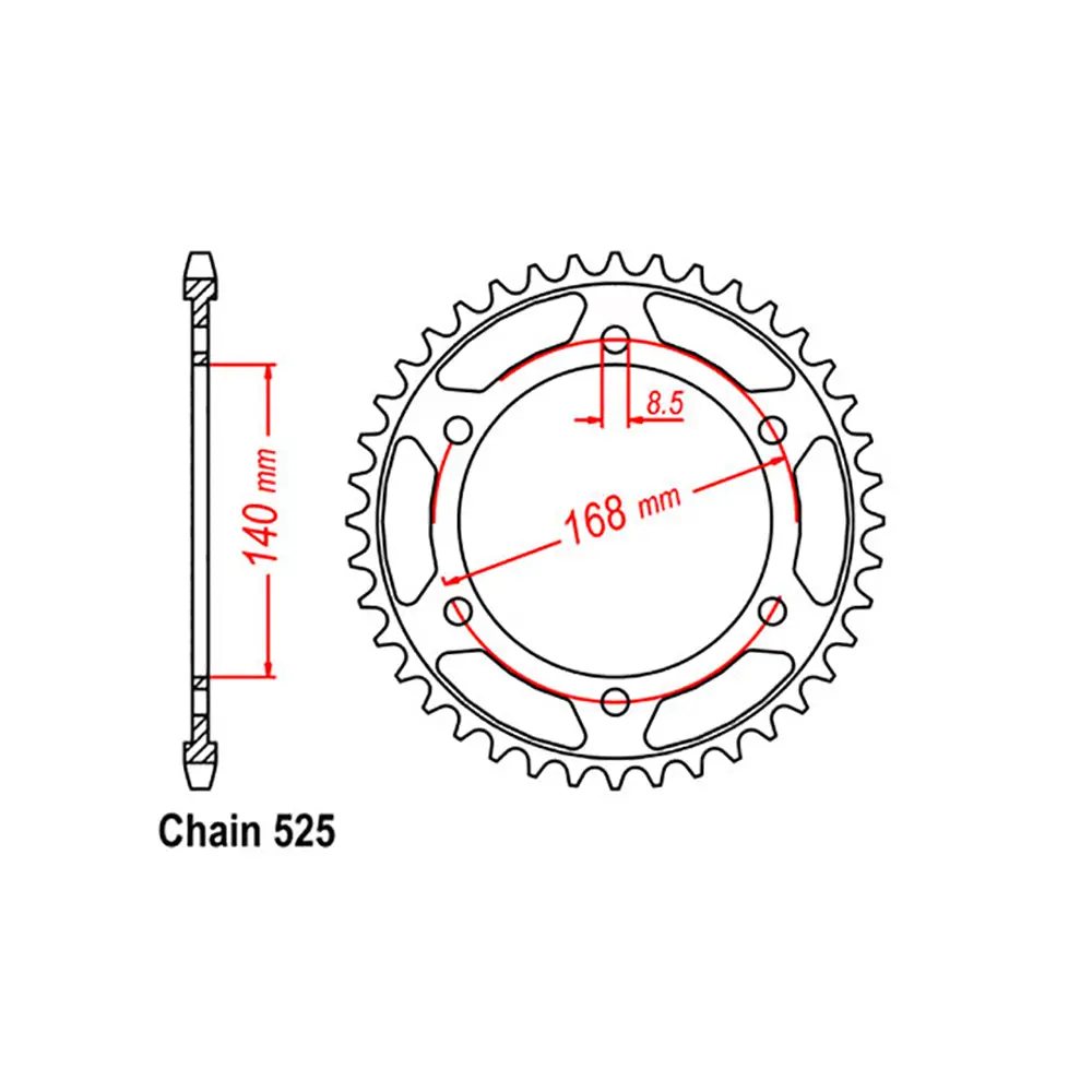 Rear Sprocket - Steel 47T 525P Alt B03 1