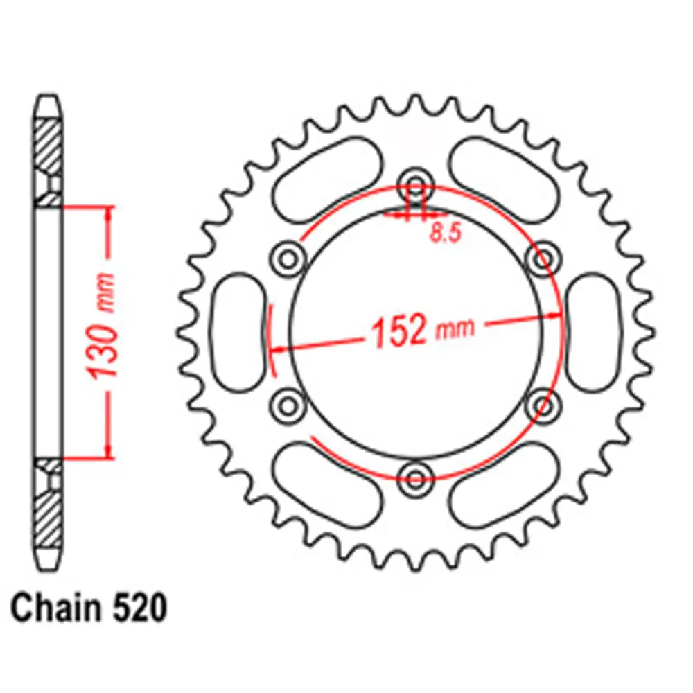 Rear Sprocket - Steel 48T 520P 1
