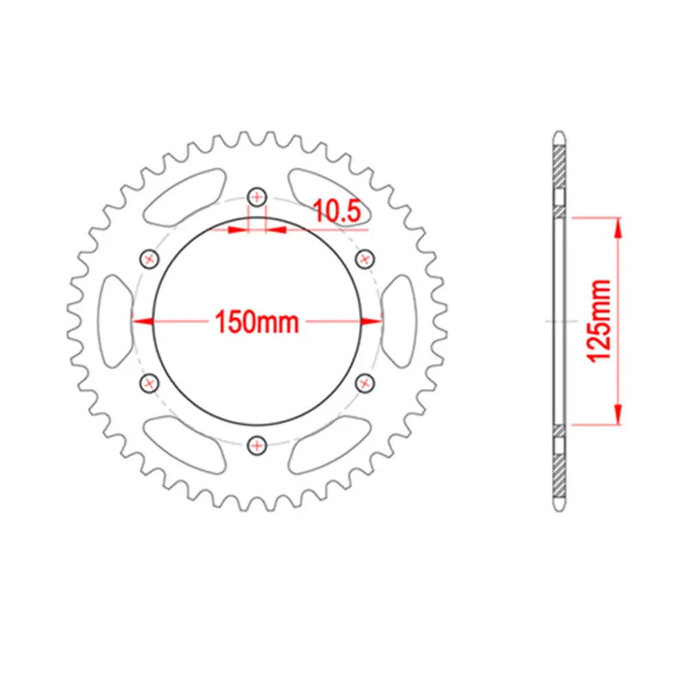 Rear Sprocket - Steel 44T 525P 1
