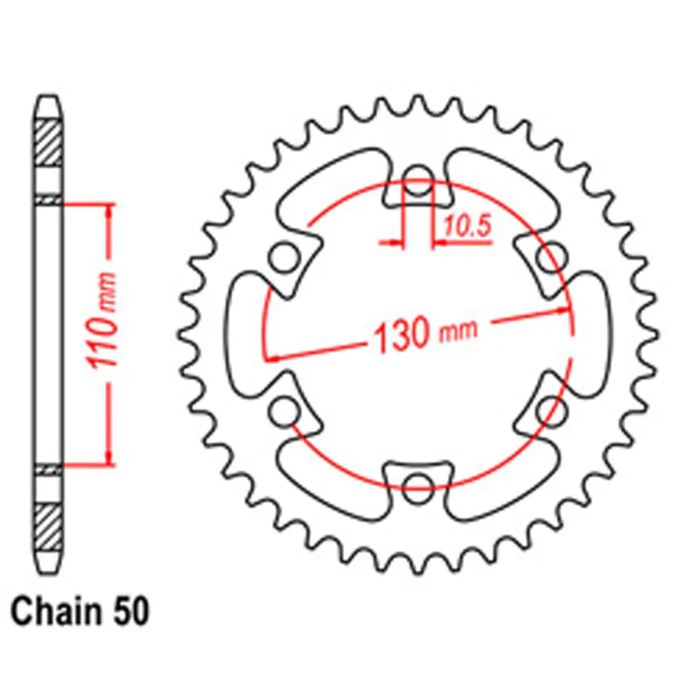 Rear Sprocket - Steel 40T 530P 1
