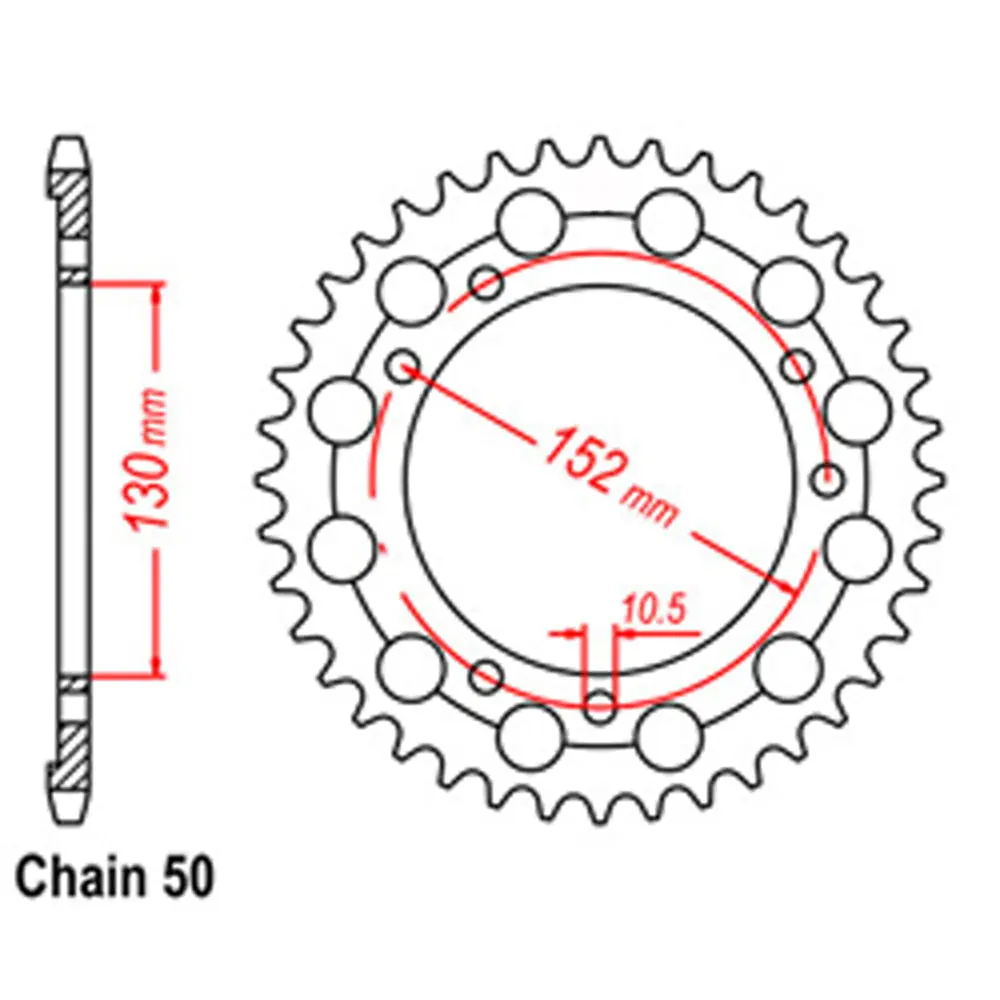 Rear Sprocket - Steel 46T 530P 1