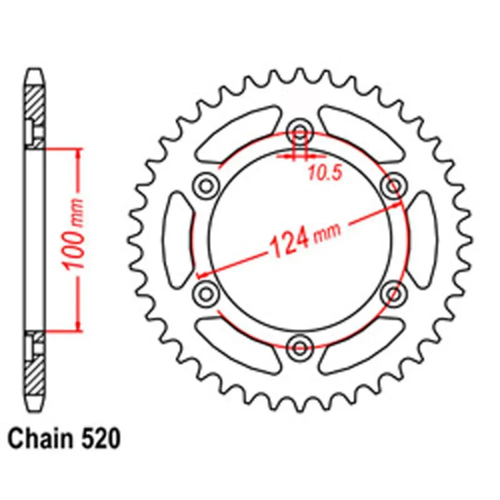 Rear Sprocket - Steel 45T 520P 1