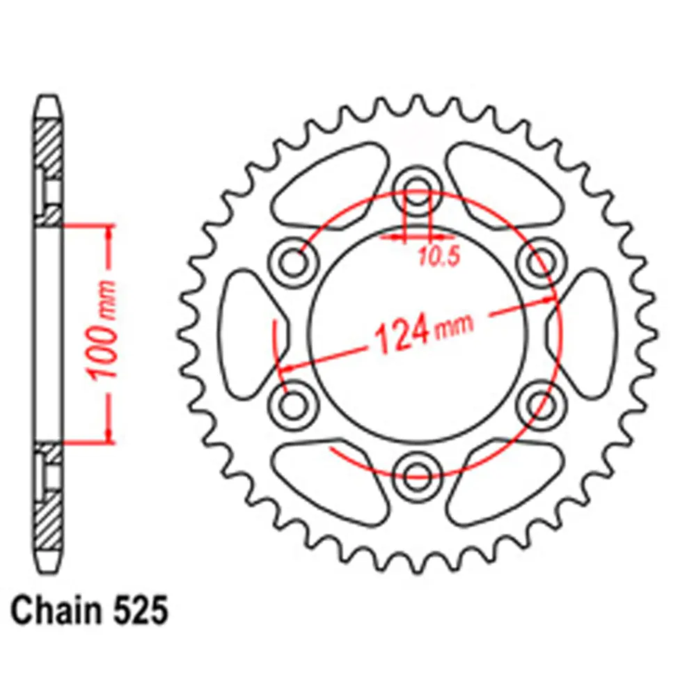 Rear Sprocket - Steel 42T 525P 1