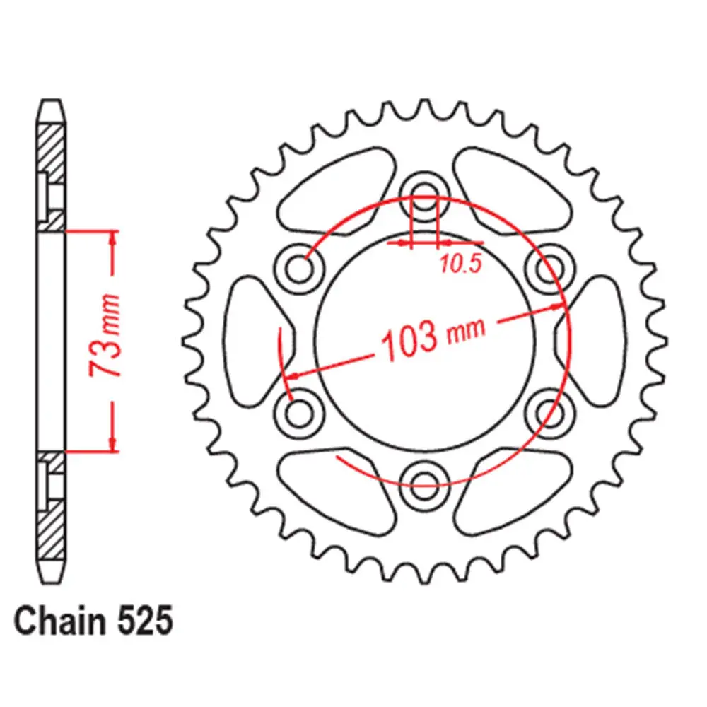 Rear Sprocket - Steel 43T 525P (New 2021) 1