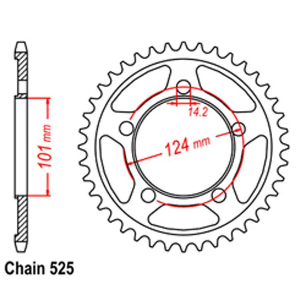 Rear Sprocket - Steel 38T 525P 1