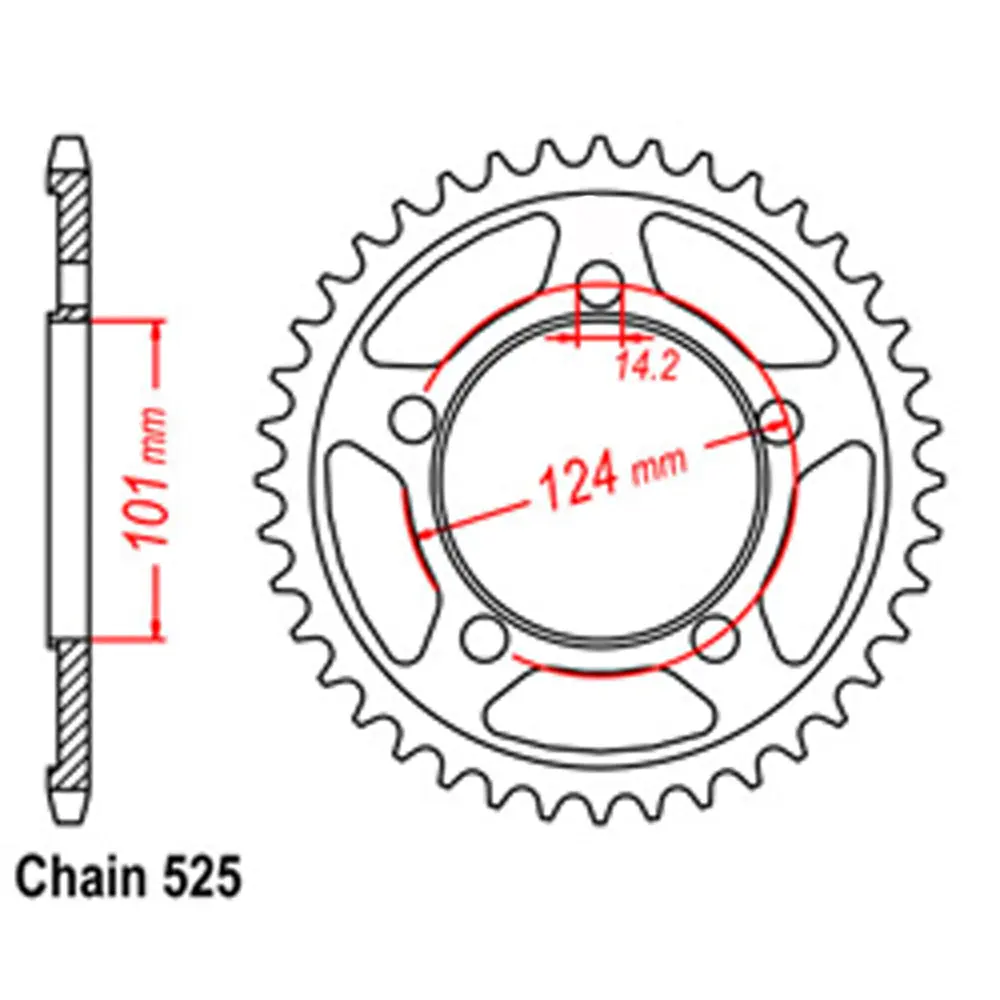 Rear Sprocket - Steel 41T 525P 1