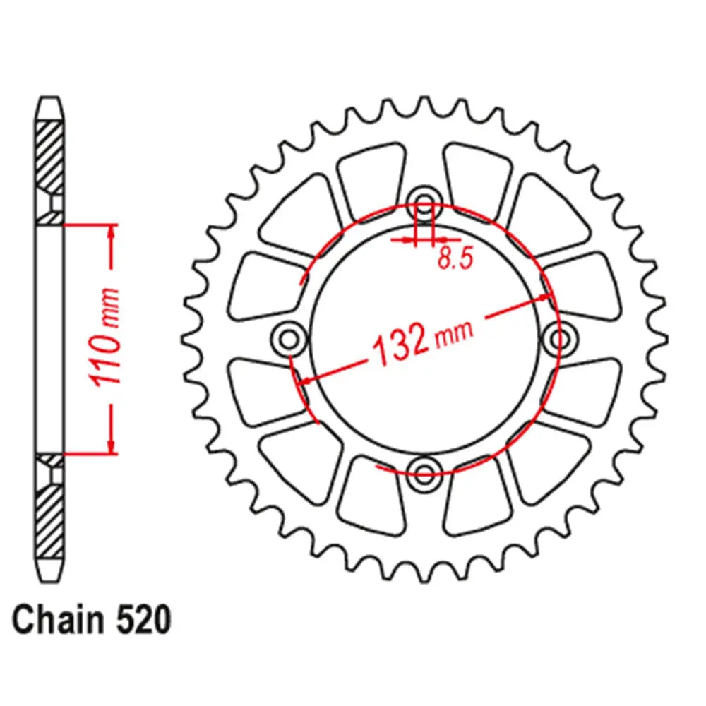 Rear Sprocket - Steel 46T 520P 1